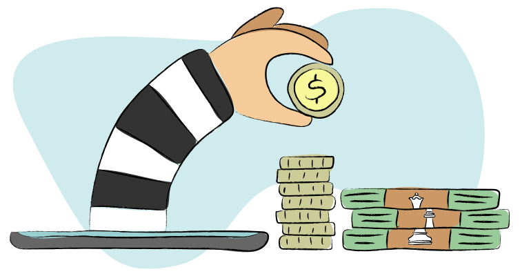 Understanding the types of PPC Fraud blog image of illustrated robber's hand taking money